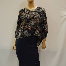LILLYA - ELSON Paisley Top, Navy Paisley - XS DSC_4025