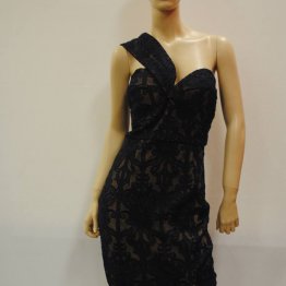 MINISTRY OF STYLE- Off Shoulder Midi Dress, Navy - S12 DSC_3929