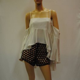 SHONA JOY - Cassiopea Frill Off the Shoulder Blouse, Ivory - S12 DSC_3853 (2)