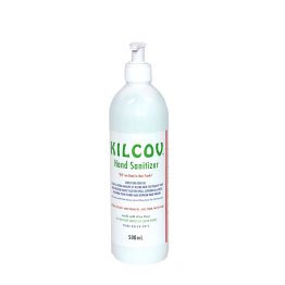 Kilcov Hand Sanitizer 500mL White Bottle with Aloe Vera and Natural Moisturiser